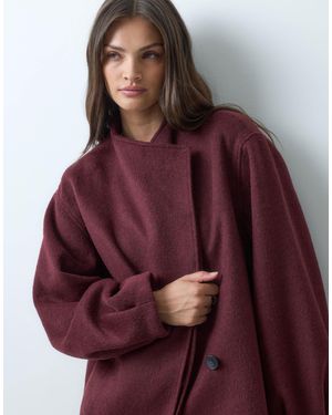 ASOS Asos Design Tall Short Formal Waterfall Coat With Wool - Purple