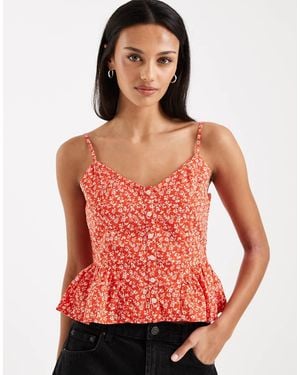 Levi's Floral Button Through Cami - Red