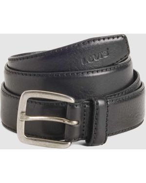 Levi's Finn gürtel mit faux-feather-kante - Schwarz