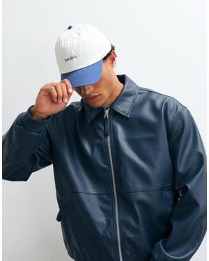 ASOS Faux Leather Oversized Bomber Jacket - Blue