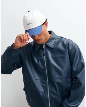ASOS – oversize-bomberjacke aus kunstleder - Blau