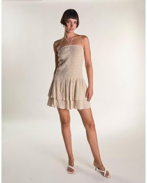 Glamorous Shirring Rara Mini Dress - Natural