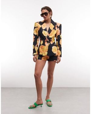 ASOS Elegante Micro Short Met Felgekleurde Bloemenprint - Meerkleurig