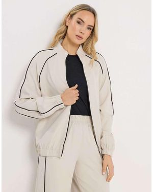 Long Tall Sally Piped Zip Through Jacket - Natural