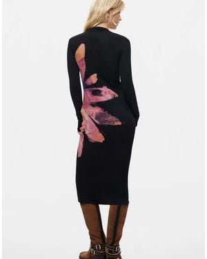 Desigual Maxi Sleeve Flower Dress - Red