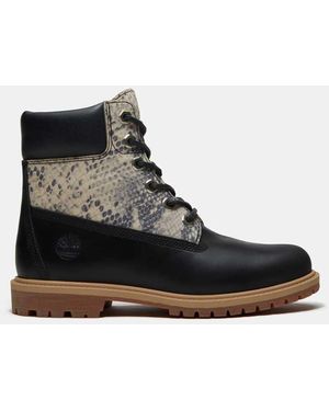 Timberland Veterlaarzen Van 6Inch Van Suède Met Slangenprint - Zwart