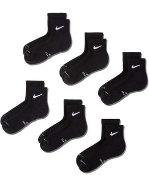 Nike Everyday Plus 6 Pack Ankle Socks - Black