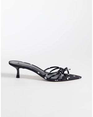Mango Strappy Heeled Sandal - Black