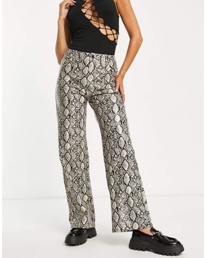 Stradivarius Faux Leather Straight Trouser - Multicolor