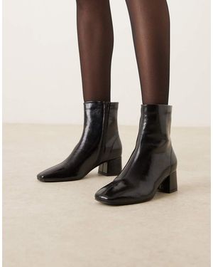ASOS Botines De Vestir Negros De Tacón Relay De Wide Fit-Rojo