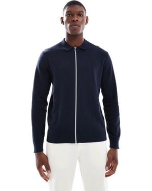 JJ Rebel Polo zippé en maille - Bleu