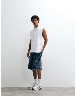 Courtside Denim Jorts - White