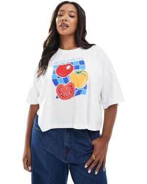ONLY Tomato Crop T-shirt - White