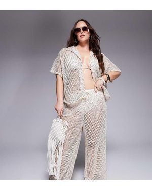 South Beach Crochet Beach Trouser Co-Ord - Purple