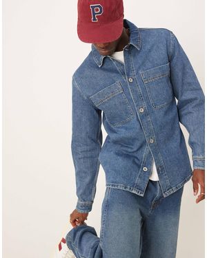 SELECTED Boxy Denim Overshirt - Blue