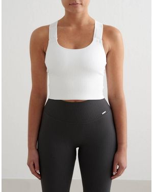 Aim'n Bralette De Sujeción Alta Sin Costuras De Canalé - Azul