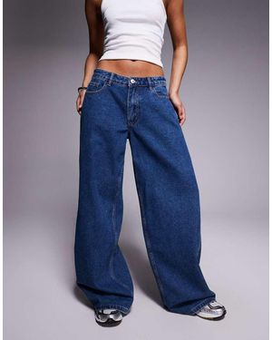 Princess Polly Vaqueros De Pernera Ancha Y Talle Bajo Ramos De - Azul