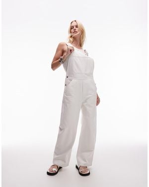 ARKET Washed Twill Denim Workwear Overalls - White
