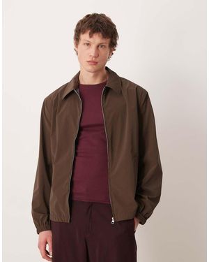 ASOS Textured Harrington Jacket - Brown