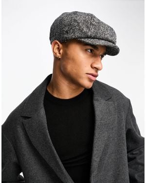 Ben Sherman Herringbone Baker Boy Hat - Black