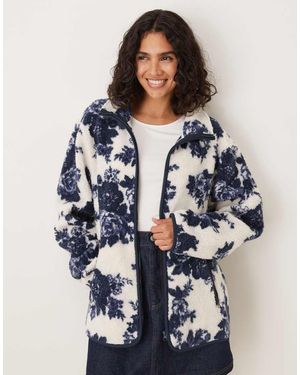 ASOS Zip Through Borg Fleece - Blue