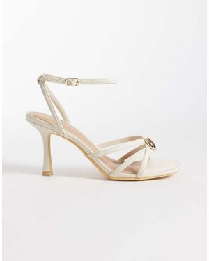 New Look Pebble Detail Stiletto Heeled Sandals - Natural