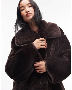 ARKET Oversized Faux Shearling Jacket - Black