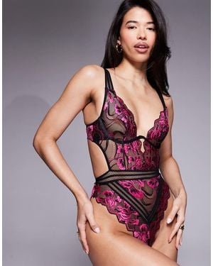 Ann Summers Body Negro Y Rosa Embracing De - Morado