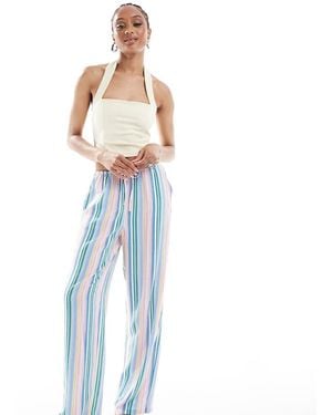 Vero Moda Easy Tie Waist Wide Leg Trousers - Blue