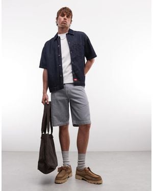 Dickies 11 Inch Hickory Striped Carpenter Shorts - Blue