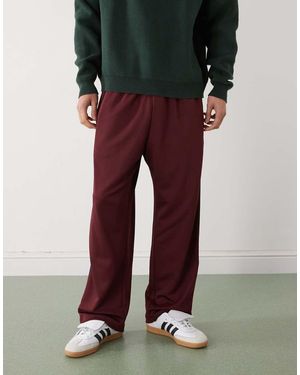 Prohibited Loose Fit Drawstring joggers With Constrast Stripes - Red