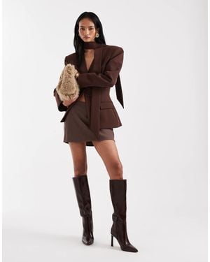 Hollister Mid Rise Bias Cut A Line Mini Skirt - Brown
