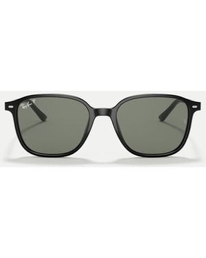 Ray-Ban Leonard Square Polarised Sunglasses With Lens - Black