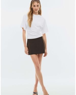 Stradivarius Kurzes t-shirt mit kimonärmeln - Weiß