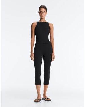 Oysho Comfortlux Capri Jumpsuit With Belt - Blue