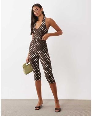 ASOS Capri Legging Co-Ord Met Polkadot - Wit