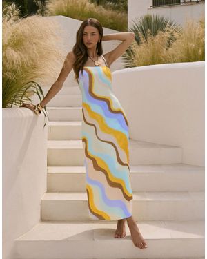 4th & Reckless Satin Square Neck Cami Maxi Dress - Natural