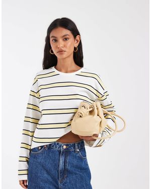 Pieces Long Sleeve Rubgy T-shirt - White