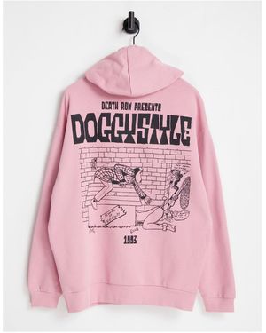ASOS Oversized Hoodie With Snoop dogg Prints - Pink