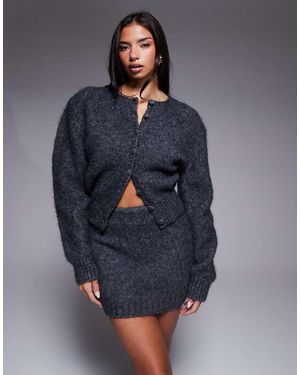 Wanderdoll Misty Contains Wool Sparkly Button Through Cardigan Co-ord - Blue