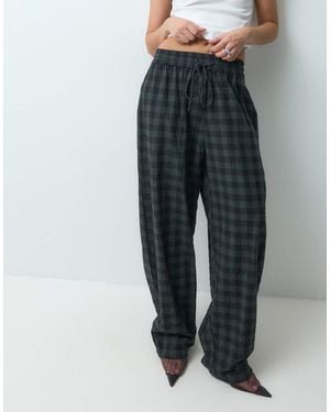 ASOS Barrel-Leg Broek Met Elastische Tailleband - Grijs