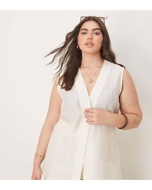 ASOS Chaleco Largo De Estilo Casual De Tejido Transparente Texturizado De Curve (Parte De Un Conjunto) - Neutro