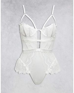Ann Summers Sophisticated Crotchless Lace Teddy - White