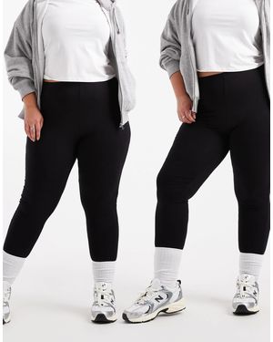 ASOS Asos Design Curve 2 Pack leggings - Black