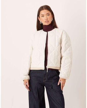 Calvin Klein Calvin Klein Logo Quilted Shine Liner Jacket - Natural