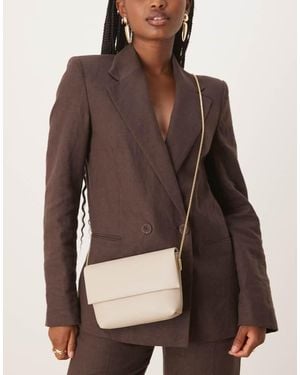 Mango Classic Cross Body Bag With Gold Chain - Brown