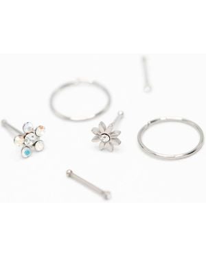 Lovisa – 6er-pack nasenpiercings aus chirurgenstahl - Weiß