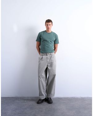 TOPMAN Herringbone Barrel Trouser - White