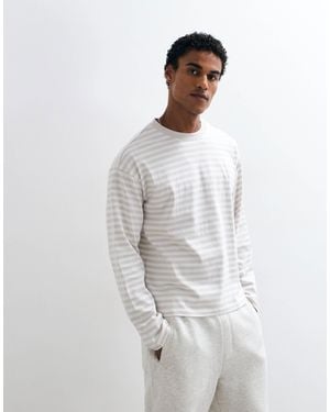 Weekday Oversize-t-shirt mit langen ärmeln - Weiß