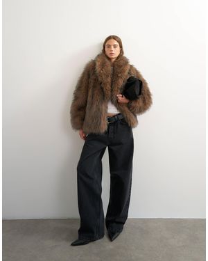 TOPSHOP Faux-fur-jacke - Braun